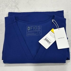 Figs Casma Three-Pocket Scrub Top, Deep Royal Blue, Size Small